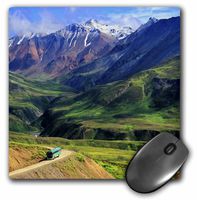 3dRose LLC 8 x 8 x 0.25 Inches Mountain View and Tour Bus Pattern Mouse Pad (mp_46483_1)