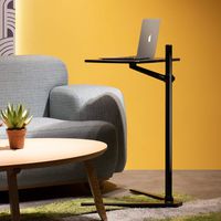 Viozon Floor Stand for Laptop Aluminum Height Adjustable Table for Bed Sofa, Upgraded and Reinforced Chassis,Applicable to All Laptop Notebook Tablets Pad Projector Camera (Black) (Black)