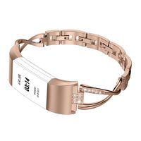Wearlizer Replacement for Fitbit Charge 2 Bands for Women Metal Bangle/Bracelet/Assesories/Straps/Wrist Band for Fitbit Charge hr 2 Women Small Large Polished-Rose Gold