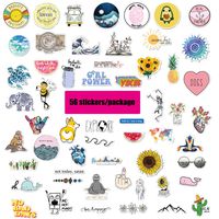 Cute,Waterproof,Aesthetic,Trendy Stickers for Teens,Girls Perfect for Waterbottle,Laptop,Phone,Travel Extra Durable 100% Vinyl (56pcs)