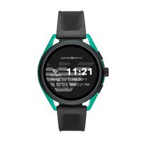 Emporio Armani Men's Smartwatch 3 Touchscreen Aluminum and Rubber Smartwatch, Black and Green-ART5023