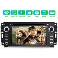 Car Stereo Radio with Bluetooth 6.2 Inch Touch Screen Multimedia Player with Mirror Link,Steering Wheel Control,CD,DVD,FM Radio Head Unit for Jeep Wrangler Chrysler Dodge