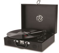 Numark PT01 Touring | Portable Suitcase Turntable with USB Connectivity for Conversion, Retro Styling, Onboard Stereo Speakers & Built in Rechargeable Battery - Three-Speed (33 1/3, 45 and 78rpm)