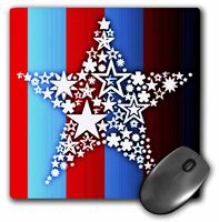 3dRose LLC 8 x 8 x 0.25 Inches Red, White and Blue Patriotic Star Art, Use Mouse Pad (mp_55672_1)