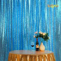 LQIAO Nice 8x10ft Turquoise Sequin Backdrop Sequin Background Baby Shower/Dance Team Photography Background for Birthday Party Background, Pocket 8x10FT(240x310cm)