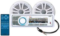 BOSS Audio Systems MCK752WB.6 Receiver Speaker Package, Bluetooth, CD MP3 USB SD AM FM Marine Stereo, Detachable Front Panel, Wireless Remote, 2 6.5 Inch Speakers, Antenna