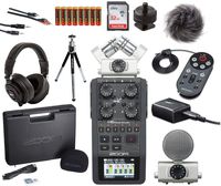Zoom H6 Six-Track Portable Recorder with Zoom APH-6 Accessory Pack for H6, Headphones, 32GB SDHC Card, Batteries, Stereo Cables