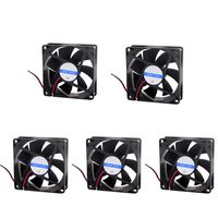 LDEXIN 5pcs DC 24V 0.25A Vanes Square Ball Bearing Cooler 7 Blades Black Case Fan 92mm x 92mm x 25mm
