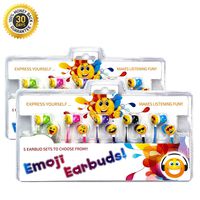 Vias Emoji Earbud Bundle - 5 pairs of Assorted Smile Face Expressions Headphones Earbuds 3.5mm for iPod/SmartPhone/Tablet. Great for Kids, Boys, Girls, Gifts (pack of 2)