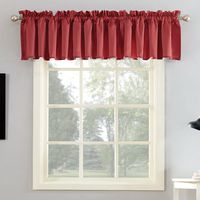 Sun Zero Barrow Energy Efficient Rod Pocket Curtain Valance, 54" x 18", Coral