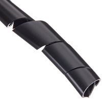 UV Polyethylene Spiral Wrap Cable Harness, 0.472" OD x 0.354" ID, 0.354" - 2.56" Bundle Range, Black