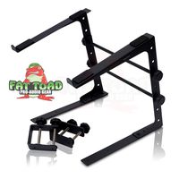 DJ Laptop Computer Stand by Fat Toad | Portable PC Table with Durable Rack Mount Clamp Case L Gear Bracket|Mobile Disc Jockey Equipment|For Pro-Audio Controller Mixer Studio|Fits All Laptop Sizes