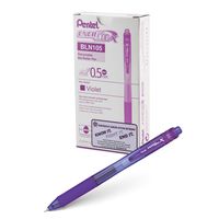 Pentel 0.5mm EnerGel-X Retractable Liquid Gel Pen with Needle Tip and Violet Ink, Box of 12 (BLN105-V)