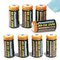 8 Pack of 1200mAh CR-123A LiFePO4 Lithium Rechargeable Batteries - Compatible with Many Security System Cameras, LED Flashlights, and Lasers