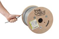 Cat6 Shielded Riser (CMR), 500ft, Gray, 23AWG Solid Bare Copper, 550MHz, ETL Listed, Overall Foil Shield (FTP), Bulk Ethernet Cable, trueCABLE