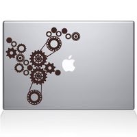 The Decal Guru Steampunk Gears MacBook Decal Vinyl Sticker - 15" MacBook Pro (2015 & Older) - Brown (1184-MAC-15P-BRO)