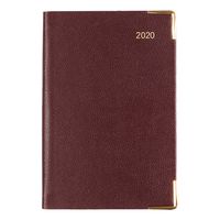 Letts Classic Week to View 2020 Planner with Gold Corners, Burgundy, 4.25 x 2.75 inches (C32EBY-20)