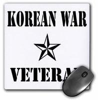 3dRose Korean War Veteran, Black & White - Mouse Pad, 8 by 8" (mp_110014_1)