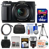 Canon PowerShot G1 X Mark II Wi-Fi Digital Camera with 64GB Card + Case + Flash + Tripod + Kit