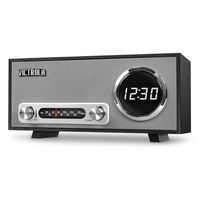 Victrola Bluetooth Digital Clock Stereo with FM Radio and USB Charging, Black