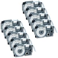 GREENCYCLE 10 Pack Compatible XR-18WE XR-18WE2S Black on White Label Tape 3/4"x 26'(8m) for KL100 KL120 KL750 KL430 KL820 Label Printer