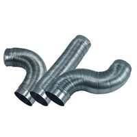 Deflecto Semi Rigid Aluminum Duct with Attached Connectors, Silver, 4" by 24" (MAC36024/6)