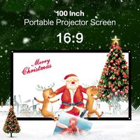 Mileagea 100 inch 16:9 Projector Screen Portable Projection Screen Outdoor PVC Fabric Widescreen Home Cinema