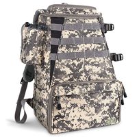 Rodeel Fishing Tackle Backpack, 2 Fishing Rod Holders, Large Storage, Water Resistant & Weatherproof Backpack for Trout Fishing Outdoor Sports Camping Hiking