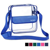 BAGAIL Clear Crossbody Bag Stadium NFL &PGA Approved 3 Sizes Cross-Body Shoulder Messenger Bag with Adjustable Strap (Royal Blue,8x8x3 inch)