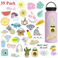 Cute Aesthetic Stickers 35 Pack Water Bottle Sticker,Waterproof,Trendy,Cute Girls Stickers for Decor Hydroflasks,Laptop