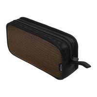 Case Star Travel Organizer Carrying Zipper Mesh Case for Kinivo BTC450 Bluetooth USB HDMI Cable Audio Male to Male/Female Cat RJ45 Ethernet Patch Cable (Black Case with Brown Mesh - L)