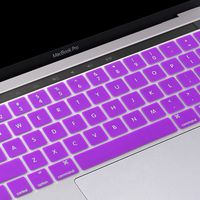 YMIX MacBook Keyboard Cover for Touch Bar Models 2016-2018 Release MacBook Pro 13 (A1706/A1989) & MacBook Pro 15 (A1707/A1990) with Touch ID Spill-Proof Silicone Keyboard Skin - Purple