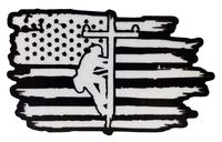 Firehouse Graphics 2 Pack 3M Reflective American Flag Lineman Linesman Powerline Technician Vinyl Sticker Decal Distress Pledge of Allegiance Powerline line Powerpole Pole (2" x 3.5")