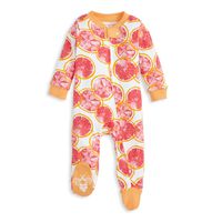 Burt's Bees Baby Baby Sleep & Play, Organic Pajamas, NB-9M One-Piece Zip Up Footed PJ Jumpsuit, Grapefruit, 6-9 Months