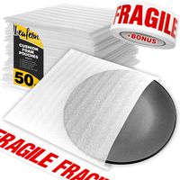 9.5" x 9.5" Foam Wrap Pouches for Shipping Packing Storage, Moving Supplies - Foam Pouches are a Great Alternative to Moving Paper & Bubble Envelopes - Perfect for Moving and Packing Boxes - 50 Pack