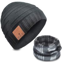 ZecRek Bluetooth Beanie Hat Headphones V4.2 Wireless Musical Winter Knit Hat Cap w/Built-in 2 HD Stereo Speakers & Mic Gifts for Men/Dad/Women/Mom/Teen Boys/Girls Stocking Stuffer Dark Gray