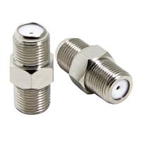 Female to Female Coaxial Connector, 2-Pack F Type Coax Cable Extension Coupler Barrel RFAdapter for Antenna, RG6 Coax Cable