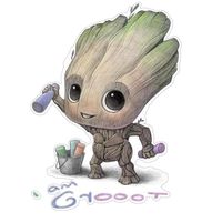 Groot (I am Groot) 6" x 4,5" - Car, Laptop Decal, Window, Car Bodies,Motorcycles Helmets Boats, Mailboxes, Laptops, Skateboard, Guitars, Trailers
