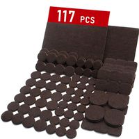 Trenect Furniture Pads 117 Pieces Self Adhesive Assorted Sizes Furniture Felt Pads Noise Reduction Strong Adhesive Thick Furniture Pads for Hardwood Floors