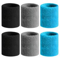 BEACE Sweatbands Sports Headband/Wristband for Men & Women - 3PCS / 6PCS Moisture Wicking Athletic Cotton Terry Cloth Sweatband for Tennis, Basketball, Running, Gym, Working Out