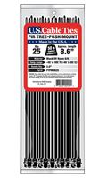 US Cable Ties FTPM8B25 8-Inch Fir Tree Push Mount Ties, UV Black, 25-Pack