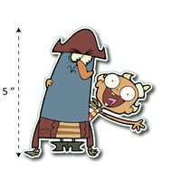 (TK-158) The Marvelous Misadventures of Flapjack | Flapjack & Captain K'nuckles - Waterproof Vinyl Sticker for Laptops Tablets Cars Motocycles Bicycle Skateboard Luggage Or Any Flat Surface (5")