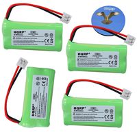 HQRP 4-Pack Battery Compatible with AT&T Lucent BT8001 BT184342 BT284342 3101 3111 89-1330-00-00 89-1335-00-00 GE 5-2754 Philips SJB-2121 Cordless Phone + Coaster