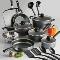 18 Piece Nonstick Pots & Pans Cookware Set Kitchen Kitchenware Cooking NEW (GRAY)