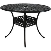 Sunnydaze Round Patio Dining Table, Outdoor Durable Cast Aluminum Construction with Crossweave Design, 41-Inch Diameter