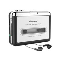 2019 Updated Cassette to MP3 Converter USB Cassette Player from Tapes to MP3 or Digital Files for Laptop PC and Mac from Tapes to Mp3 New Technology Headphones,Silver
