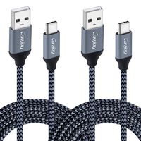 USB Type C Cable, Canjoy [2 Pack/6ft] USB A 2.0 to USB C Fast Charger Nylon Braided USB C Cable Compatible Samsung Galaxy S9 S8 Note 9 8,LG V20 V30 G5 G6,Moto Z Z2,Pixel,Nexus 5X 6P