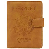 GDTK Leather Passport Holder Cover Case RFID Blocking Travel Wallet (California Desert)