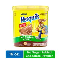 NESQUIK No Sugar Added Chocolate Cocoa Powder, 16 Oz. Tub | Chocolate Milk Powder