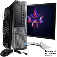 Dell Optiplex 7010 Desktop Computer Package - Intel Quad Core i5 3.2GHz, 8GB RAM, 500GB HDD, 17 Inch LCD, DVD, WiFi, Keyboard, Mouse, Windows 10 (Renewed)